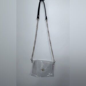 Clear Concert & Stadium approved small crossbody shoulder bag gold hardware